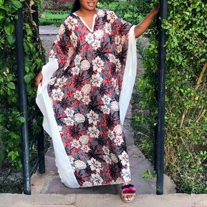Beautiful Floral Kaftan Caftan moomoo swim cover